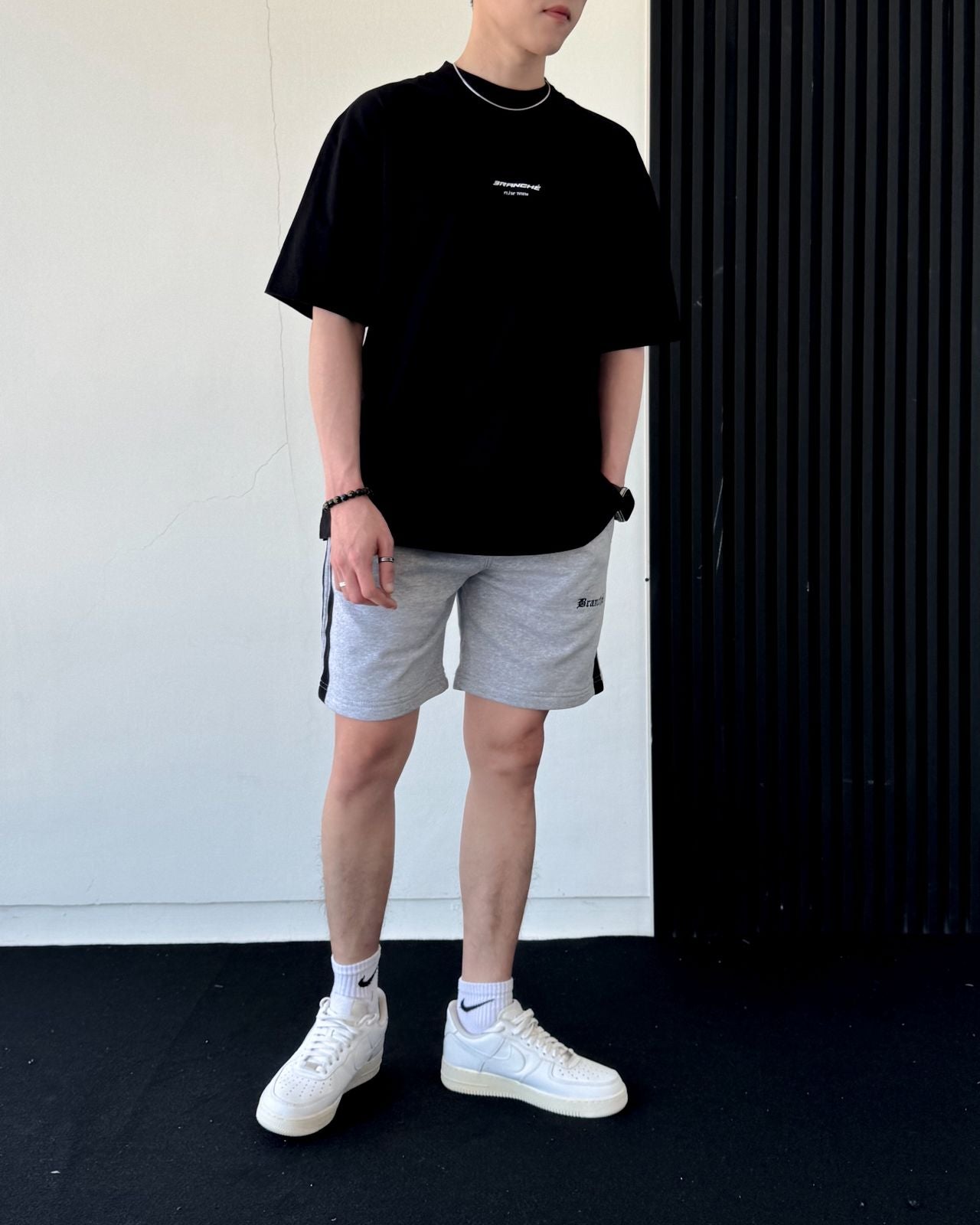 Short Pants Stripes Misty Grey