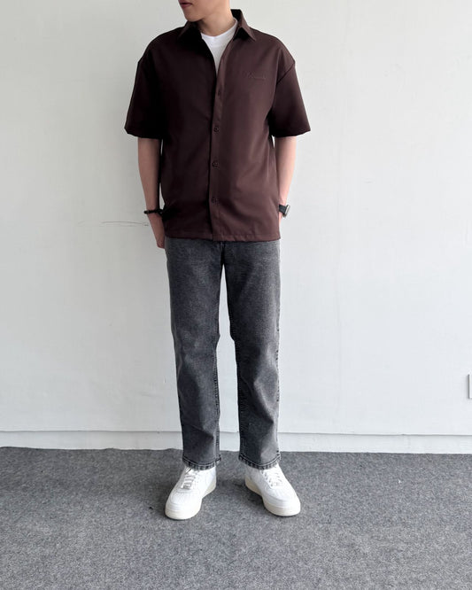 Overshirts Script Foam Brown