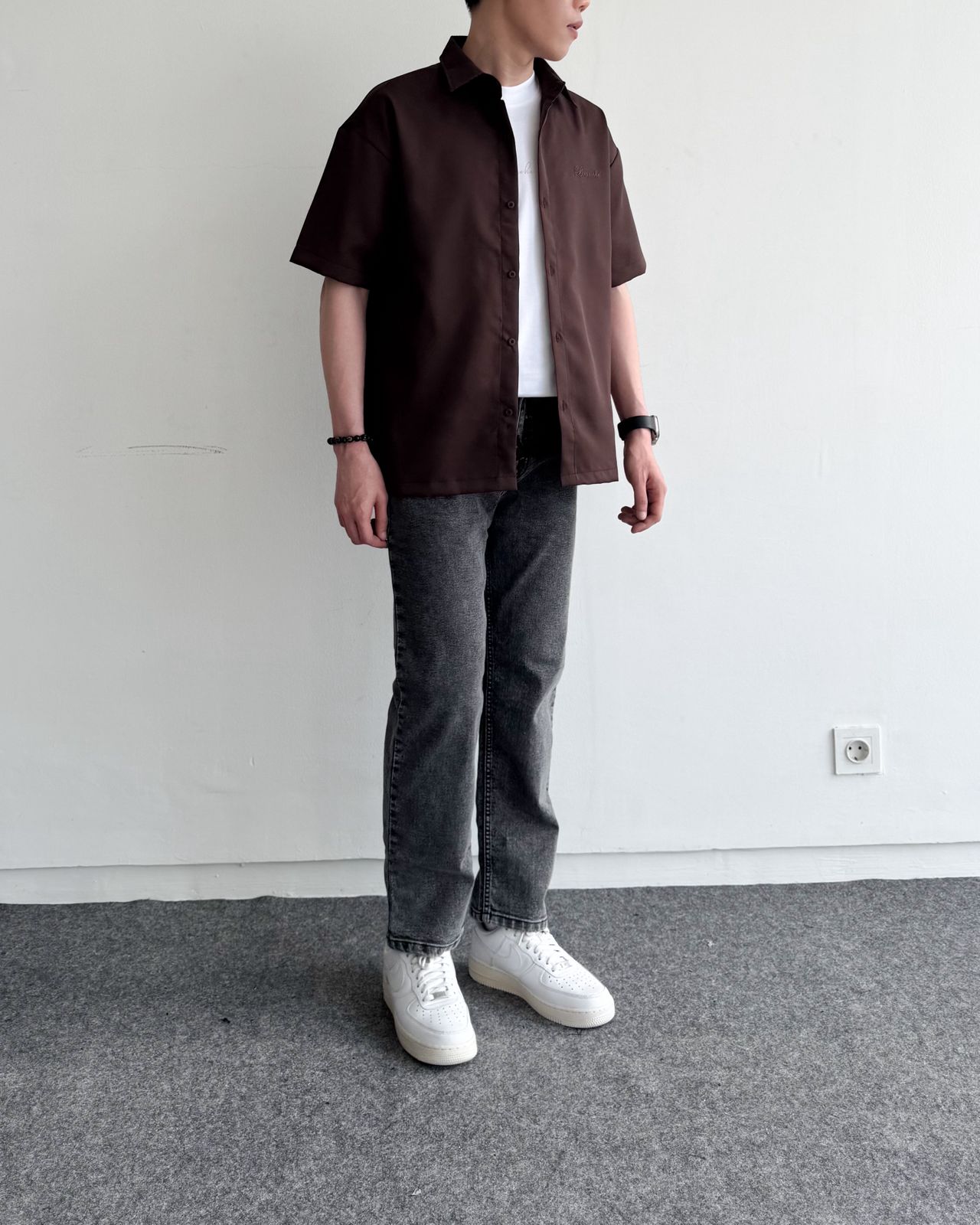 Overshirts Script Foam Brown